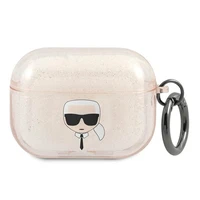 Karl Lagerfeld Blizgučių Karlo Galvos Dėklas AirPods Pro - auksinis