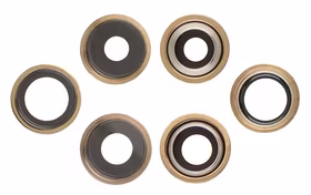 iPhone 13 Pro Max kameros stikliukas su rėmeliu Gold (3pcs) ORG