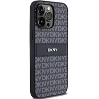 DKNY Odinis mono juosta ir metalinis logotipas dėklas telefonui iPhone 14 Pro Max - juodas