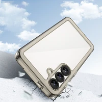 Kosminis dėklas su gelio rėmu Samsung Galaxy S25 - skaidrus juodas