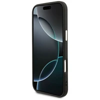 GUESS dėklas telefonui IPHONE 17 Air, suderinamas su MagSafe GUHMP17MP4GTDGMK (4G PU W/ Triangle Logo) auksinis ir juodas