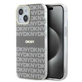 DKNY IML Mono ir juostelės Magnetinis dėklas iPhone 15 / 14 / 13 - smėlinė