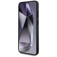 Guess fiksuotas blizgučių didelis 4G metalinis logotipo dėklas Samsung Galaxy S25 Plus juodas