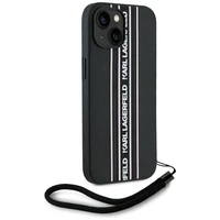 Karl Lagerfeld Saffiano Athleisure Stripes Cord dėklas telefonui iPhone 15 - rožinis
