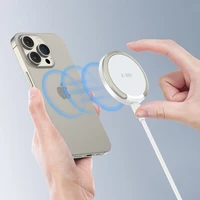 Tech-Protect QI15W-A33 indukcinis įkroviklis su MagSafe ir stovu su USB-A / USB-C kabeliu - baltas