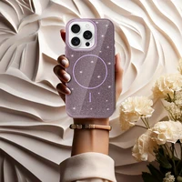 Magnetinis Itin Plonas Blizgus dėklas Iphone 15 violetinė