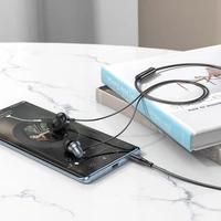 HOCO laidinės ausinės Jack 3,5 mm su mikrofonu M110 metalinės pilkos