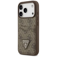 Guess 4G Nauble Card Triangle dėklas iPhone 17 Pro - rudas