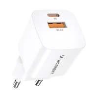 Wozinsky CMWCW 20W USB-C / USB-A sieninis įkroviklis - baltas