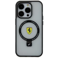Ferrari FEHMP15LUSCAH iPhone 15 Pro 6.1" permatomas kietas dėklas su žiediniu stovu 2023 kolekcija Magnetinis
