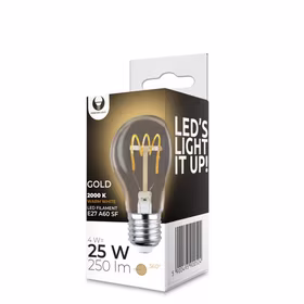 LED Bulb Filamentas E27 A60 4W 230V 2000K 250lm SF auksinis Forever Light