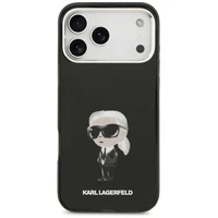 Karl Lagerfeld IML akvarelės Karl ir logotipo magnetinis dėklas telefonui iPhone 17 Pro Max - juodas