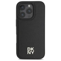DKNY pasikartojančio rašto logotipo magnetinis dėklas telefonui iPhone 16 Pro - juodas