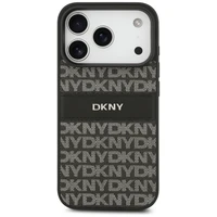 DKNY pasikartojančio rašto su tonine juostele dėklas telefonui iPhone 17 Pro - juodas