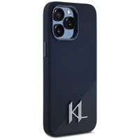 Karl Lagerfeld Silikoninis Shadow Metal Initial Magnetinis dėklas telefonui iPhone 15 Pro juodas