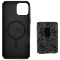 Guess 4G Stripes dėklas su Magnetinė pinigine iPhone 15 - juodas