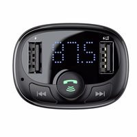 Įkroviklis automobilinis + FM transmiteris BASEUS (S-09A) (2xUSB) juodas