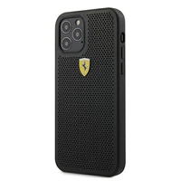 Ferrari FESPEHCP12LBK iPhone 12 Pro Max 6.7" juodas/juodas kietas dėklas On Track Perforated