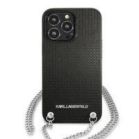 Karl Lagerfeld monogramos plokštelė dėklas iPhone 13 Pro / 13 6.1" - juoda