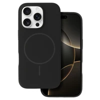 Magnetinis plonas silikoninis dėklas telefonui iPhone 17 Pro juodas