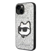 Karl Lagerfeld KLHCP14MG2CPS iPhone 14 Plus 6.7" kietasis dėklas sidabrinis/sidabrinis Blizgus Choupette Patch