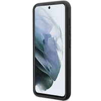 Guess GUHCS23MSLSMK S23+ S916 juodas/juodas kietas dėklas Silikoninis Vintage Gold Logo