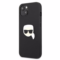 Karl Lagerfeld Odinis Ikonik Karl's Head Metalinis dėklas iPhone 13 mini - juodas