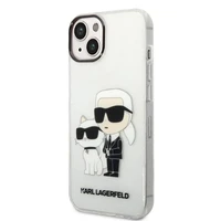 Karl Lagerfeld blizgus Karl&Choupette dėklas telefonui iPhone 14 Plus - permatomas