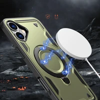 Hybrid Armor Trendy dėklas telefonui su MagSafe iPhone 16 Plus - žalias