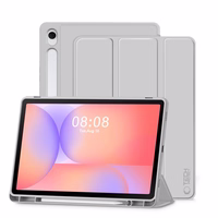 Tech-Protect SmartCase Pen dėklas Samsung Galaxy Tab S9 11.0 / S9 FE / S10 FE / S10 Lite 10.9 pilkas