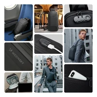 Wozinsky Premium vieno peties miesto kuprinė su apsauga nuo vagystės, organizatoriumi ir USB - juoda