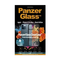 PanzerGlass ClearCase antibakterinis dėklas telefonui iPhone 12 Pro Max – permatomas ir juodas