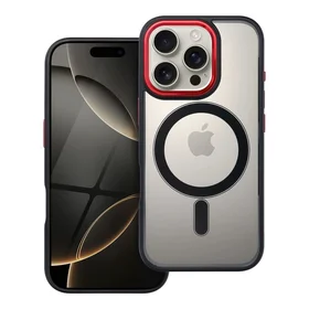 COLOR EDGE MAG COVER dėklas telefonui suderinamas su Magnetiniu IPHONE 16 Pro juoda raudona
