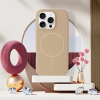 Magnetinis plonas silikoninis dėklas telefonui Iphone 17 Pro Max rudas