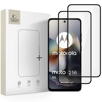 Tech-Protect Glass Fit+ 2 dalių grūdinto stiklo rinkinys Motorola Moto G56 5G - juodas