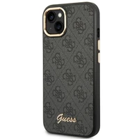 Guess GUHCP14MHG4SHK iPhone 14 Plus 6.7 "juodas/juodas kietas dėklas 4G Vintage Gold Logo