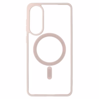Akrilinis spalvotas Magsafe dėklas Samsung Galaxy S25 Edge šviesiai rožinis