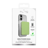 "Puro" 4200 mAh itin plonas "MagSafe" USB-C suderinamas maitinimo bankas - žalias