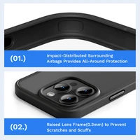 Rock Guard serijos dėklas Iphone 15 Plus permatomas-baltas