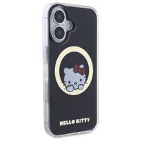 Hello Kitty IML Saldus kačiukas magnetinis iPhone 16 dėklas - juodas