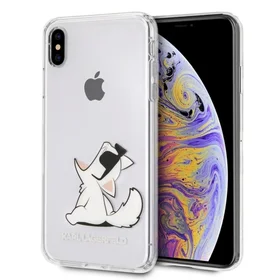 Karl Lagerfeld Choupette Fun iPhone Xs Max dėklas telefonui - skaidrus