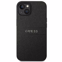 Guess Saffiano dirželis dėklas telefonui iPhone 14 Plus - juodas
