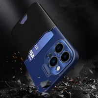 Odinis dėklas telefonui su stovu iPhone 14 Pro kortelių piniginė mėlyna