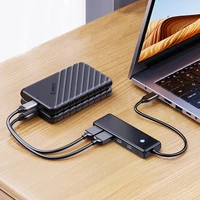 Hub USB-C Orico PAPW2AC-C3 prijungimo stotelė 2x USB-A 3.0 + 2x USB-C 3.0 - juoda