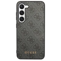 Guess 4G Metal Gold Logo dėklas telefonui Samsung Galaxy S24+ - juodas