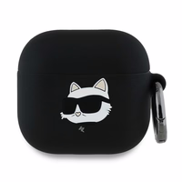 Karl Lagerfeld Silikoninis Choupette Head 3D dėklas AirPods 4 – juodas