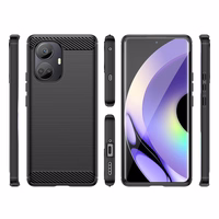 Carbon Case dėklas Realme 10 Pro+ lankstus silikoninis anglies dangtelis juodas