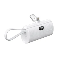 Išorinė baterija Forcell F-Energy Power Plug F5K3 PD 20W 5000 mAh su įmontuotu jungtimi Lightning balta