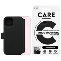 CARE by PanzerGlass Funkcija Tango 2in1 Piniginės tipo dėklas MagSafe iPhone 15 - juodas