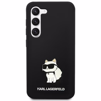 Karl Lagerfeld silikoninis Choupette dėklas telefonui Samsung Galaxy S24+ - juodas